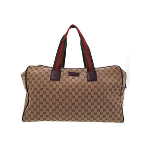 Gucci Beige Ebony GG Canvas Carryall Duffle Bag